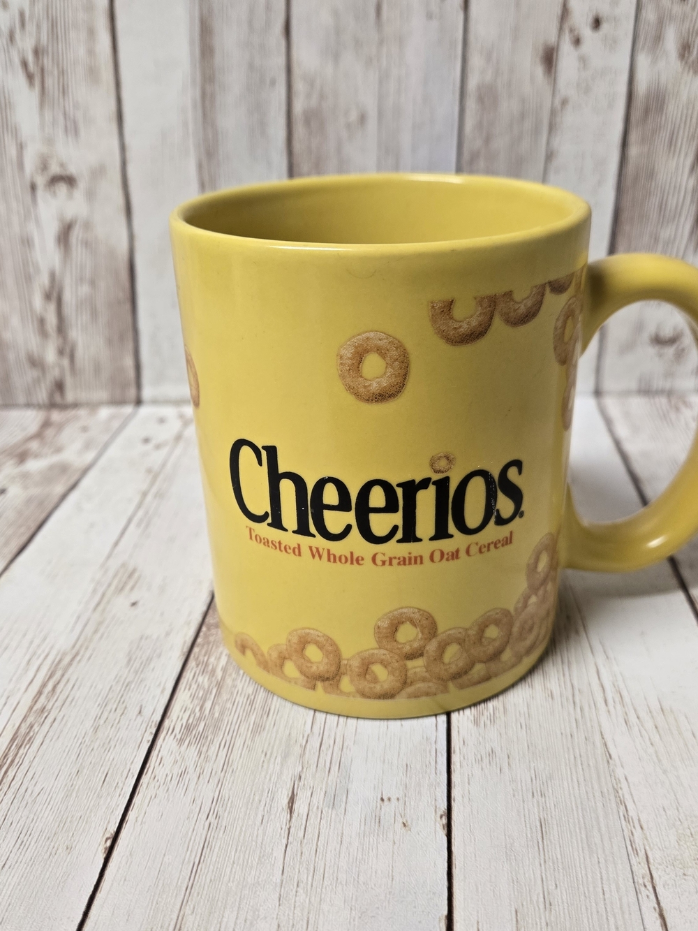 2002 Cheerios Yellow Ceramic Mug General Mills Vintage Sherwood Brands